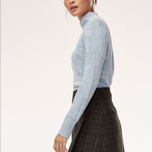 Aritzia Wilfred Cropped Blue TurtleNeck